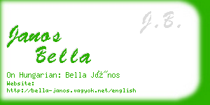 janos bella business card